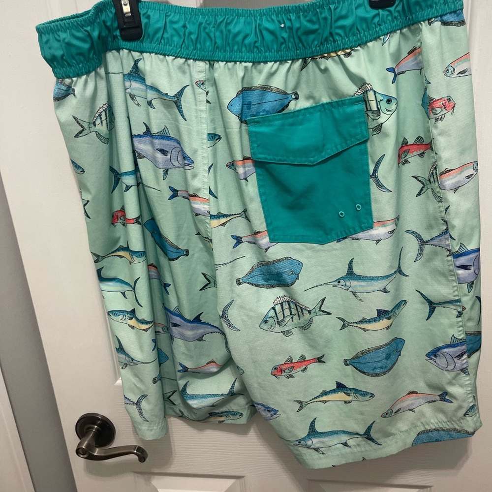 Playful Green Fish Pattern Board Shorts - Picture 10 of 15